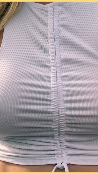 Wifey goes for another run in public but goes braless | Clip 1