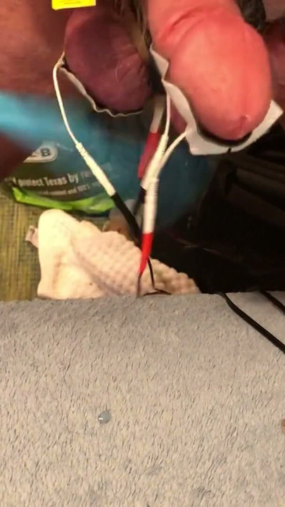 Standup and cum - slapping balls to estim hands free orgasm | Clip 2