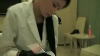 Asian Nurse Black Gloves Handjob