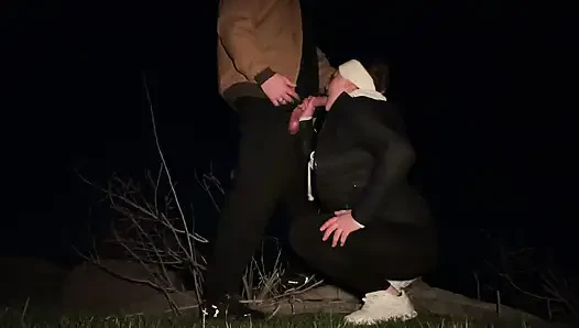 Horny Wife Sneaks Away from Camp to Get Fucked by Big Dick