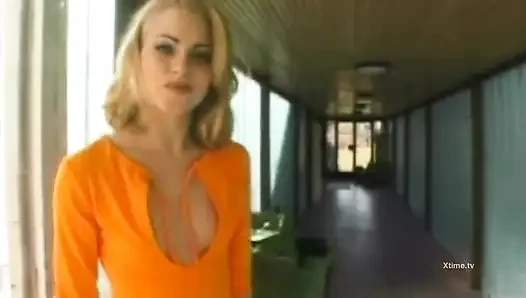 A Fresh sweet face sucks a huge cock