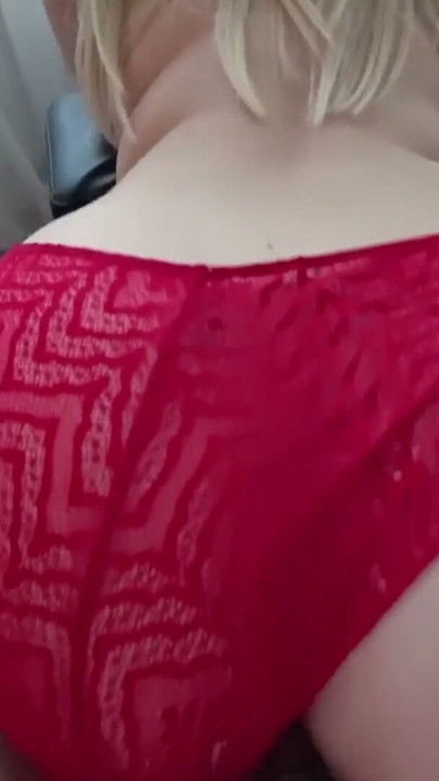 Sex in stockings and through red panties | Clip 1