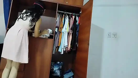 Clean Indian girl and fucks with her Colombian boss while working