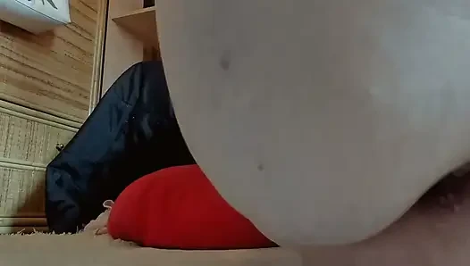Your Stepmom Shows You Her Hairy Ass and Her Pussy While Pissing with Her Pussy Wide Open