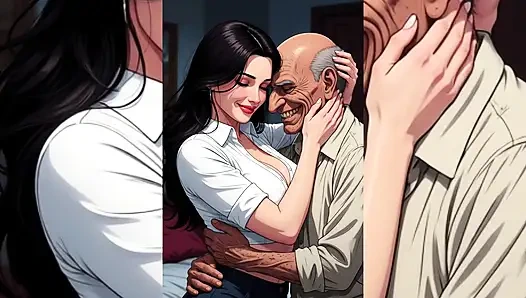 Pengemis tua yang jelek mencuri istri, ibu tiri, dan pacarnya yang seksi - kompilasi penghinaan cuckold ai ekstrem