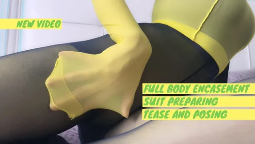 Colored nylons full body encasement teaser
