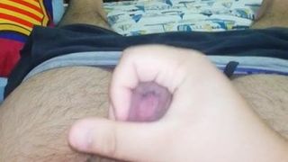 wnking small cock for Wendy lots of cum