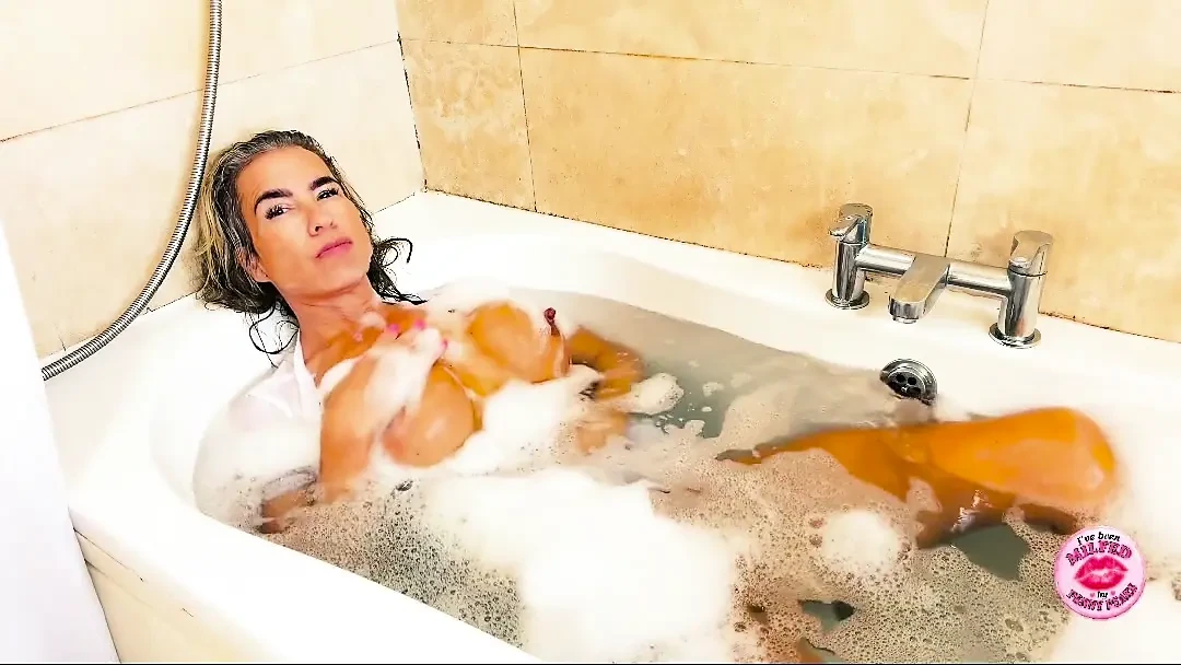 Horny in the Bath with My Thick Black Girthy Dildo – Deep, Teasing, and Cumming Hard Over and Over