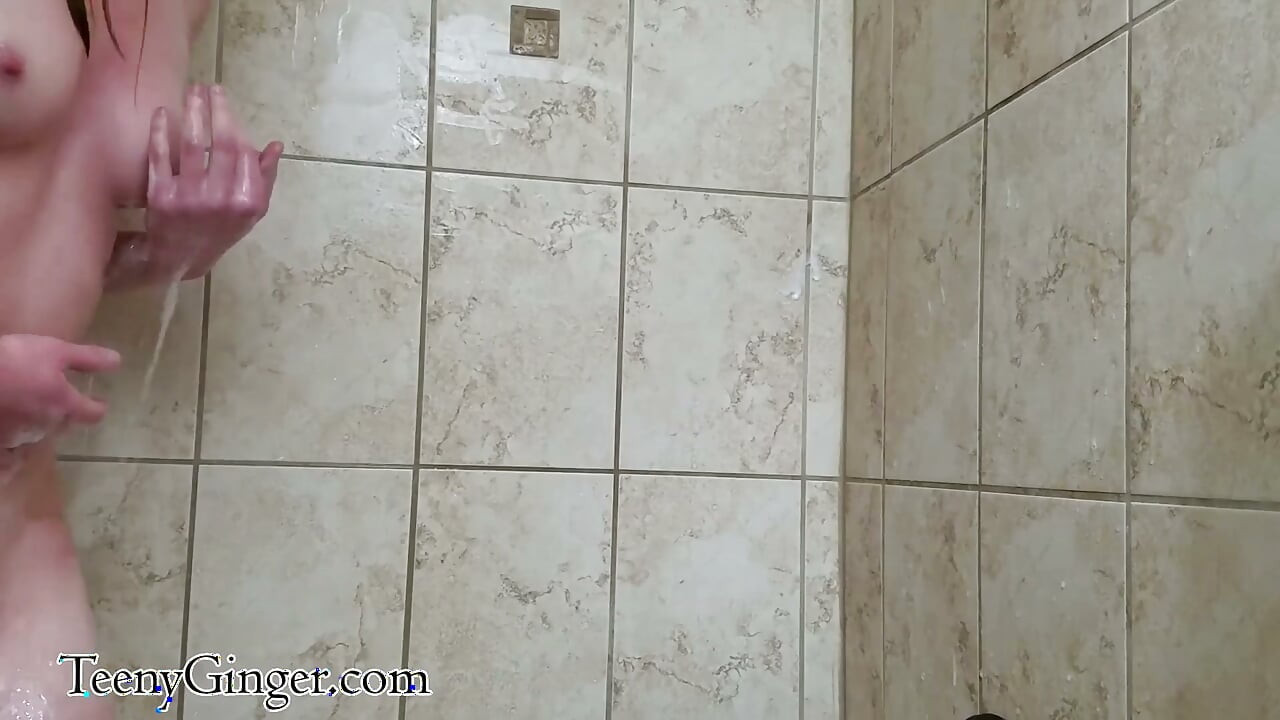 Tiny teen's soapy bubbly shower