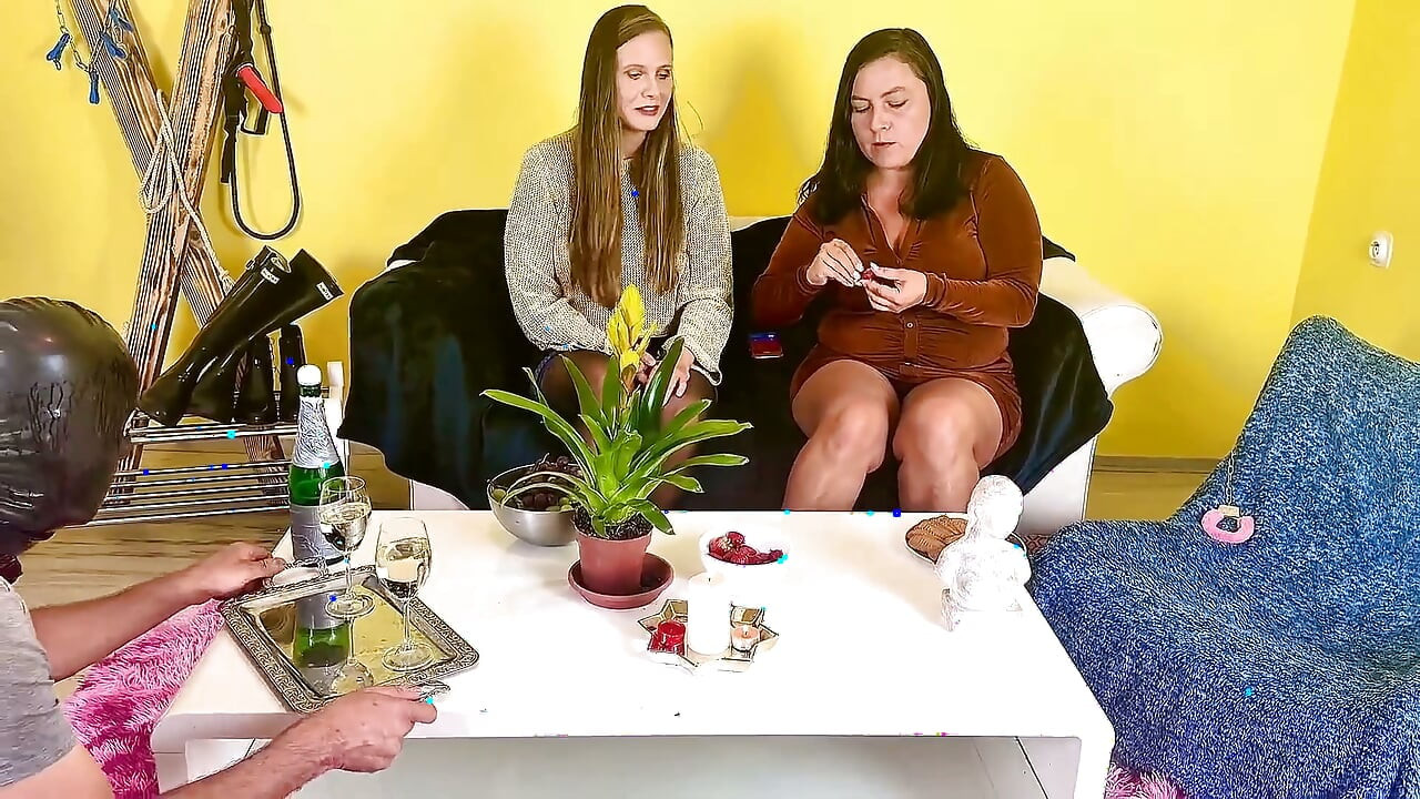 Christina and Riddy and Their Slave Kosta, Are Waiting for a Young Bull Daniel