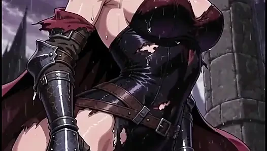 Heroic DARK Fantasy Warrior, Anime Ai generated