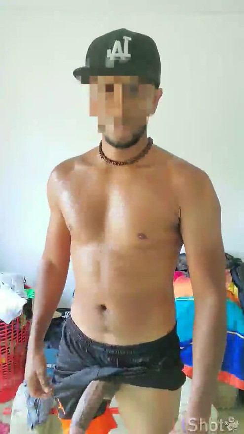 Young latino male plays with his very big COCK | Clip 1