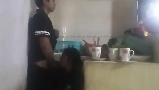 Maid Fucked in the Kitchen (my Wife Almost Found Us Out)