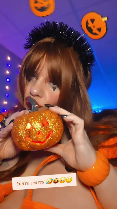 You're not scared of a little pumpkin are you?