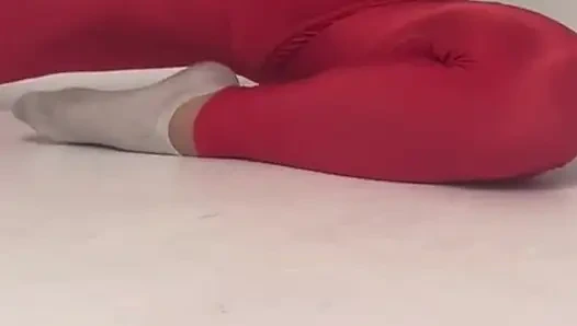 teasing yoga long legs