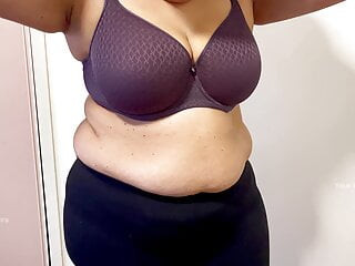 My Big Milk Jugs Held by Bra and Tank Top - Indian in Dressing Room