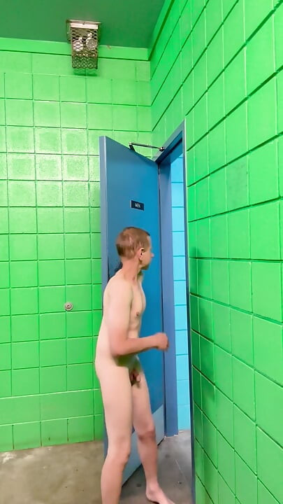 Striping in park bathroom