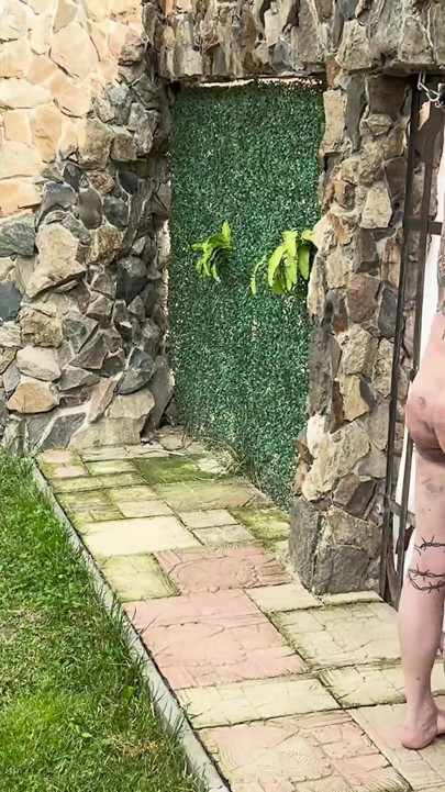 Bruised Slave Getting Whipped by Two Sadists Outside