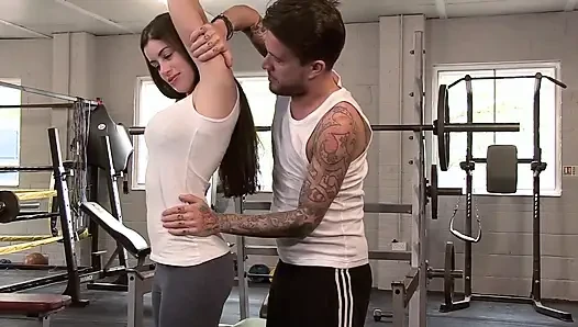 Sport babe fucked in her wet pussy from her big cock private coach