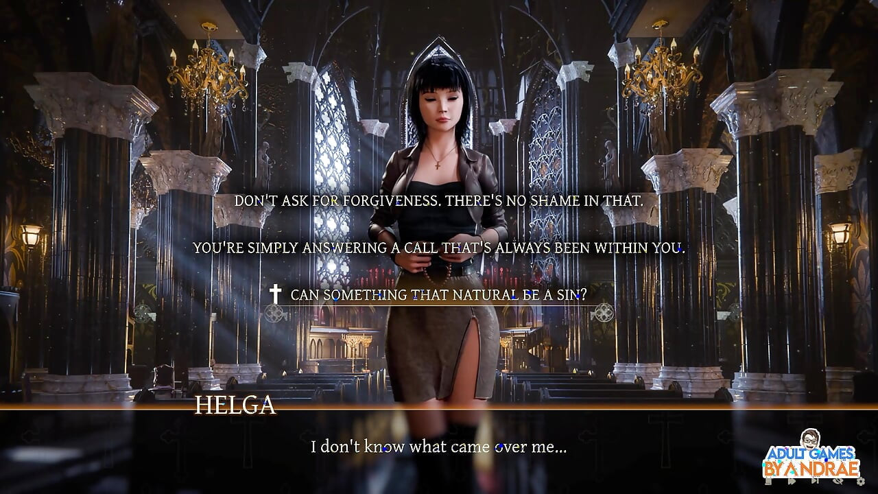 Stepsisters in Sin Gameplay Part 19 - Helga Caught Fingering in Front of the Altar