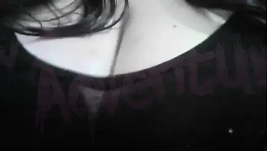 hotwife otaku nerdy Watching Hentai while playing with her Big Tits #4