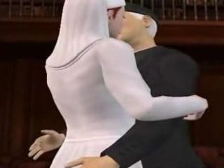 3D монахиня сосет хуй