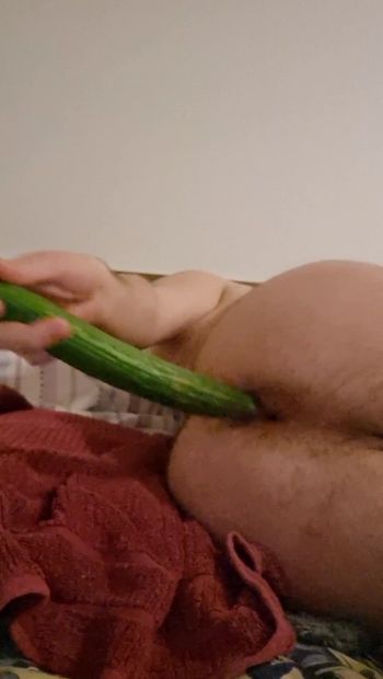 Turkish boy's ass gets fucked by a cucumber