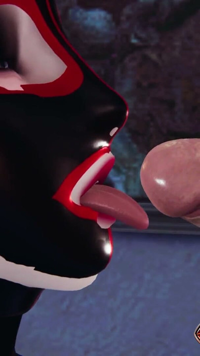 Fetisj latexjente i 3D hentai - Slaskete blowjob, latexhanske håndjobbing & glans tunge cumshot | Klipp 1
