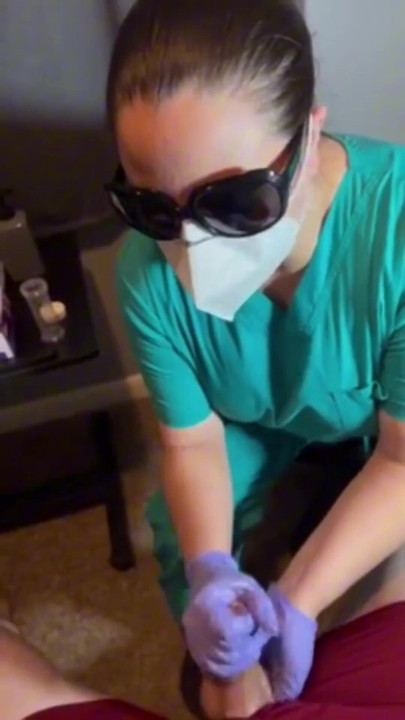 Sperm bank nurse in Nashville strokes my sample out and collects it | Clip 1