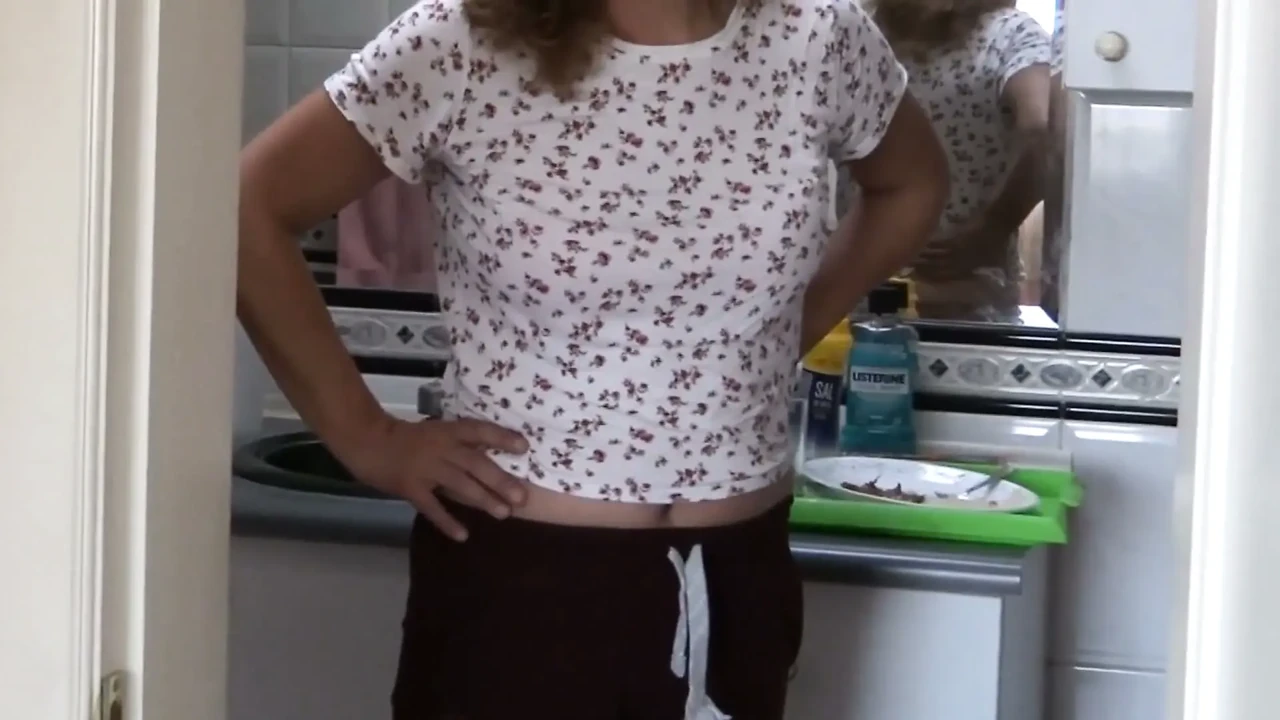 Our maid shows off in my wife's lingerie, she moans asking me to fuck her