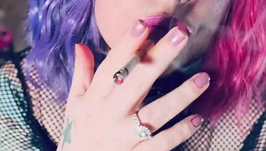 A Pretty In Pink Princess, Tina Snua, Chain Smokes 2 Cigarettes With Match Light Ups - Smoking Smoker