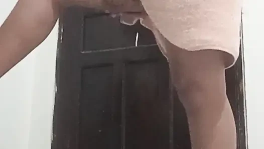 My aunty naked, changing clothes in her room.