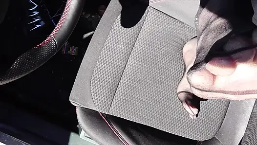 Füße Von Nylonjunge in Strumpfhose Im Auto