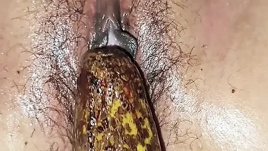 Pumped bananas and bottles into sister-in-law's pussy and fucked her a lot.