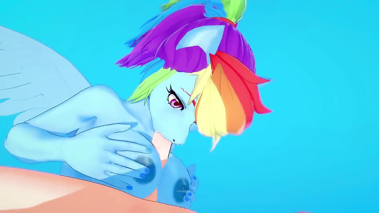 Rainbow Dash ia muie în POV - Prietenia my Little Ponei este parodia hentai magică