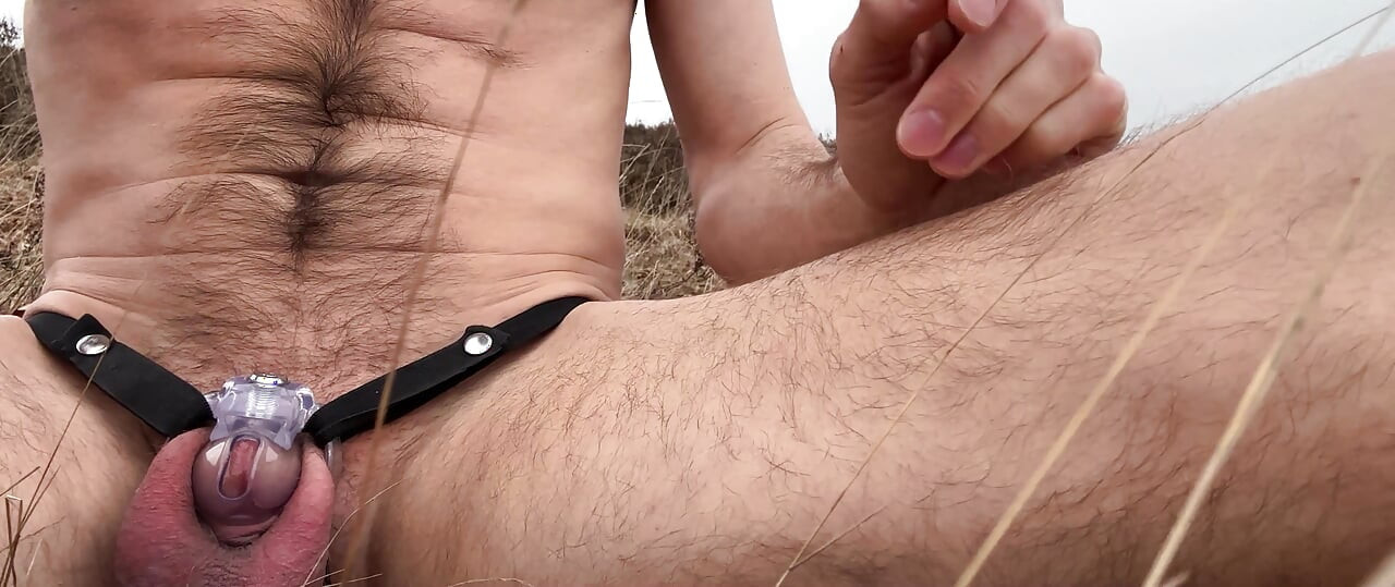 Outdoor chastity cage change