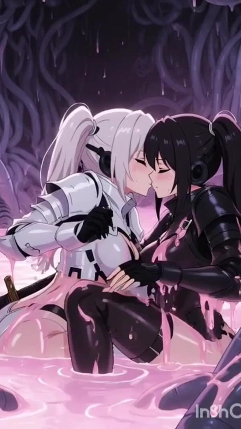 Two anime space knights, in a spaceship full of slime | Clip 2