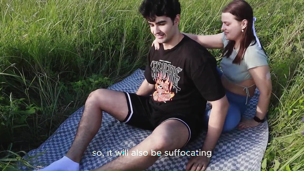 The Girl Invited a Friend to a Picnic to Dominate Him There Dryhump & Female Domination