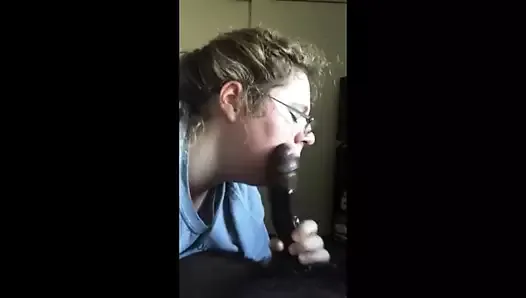 Fat slut eats black cock