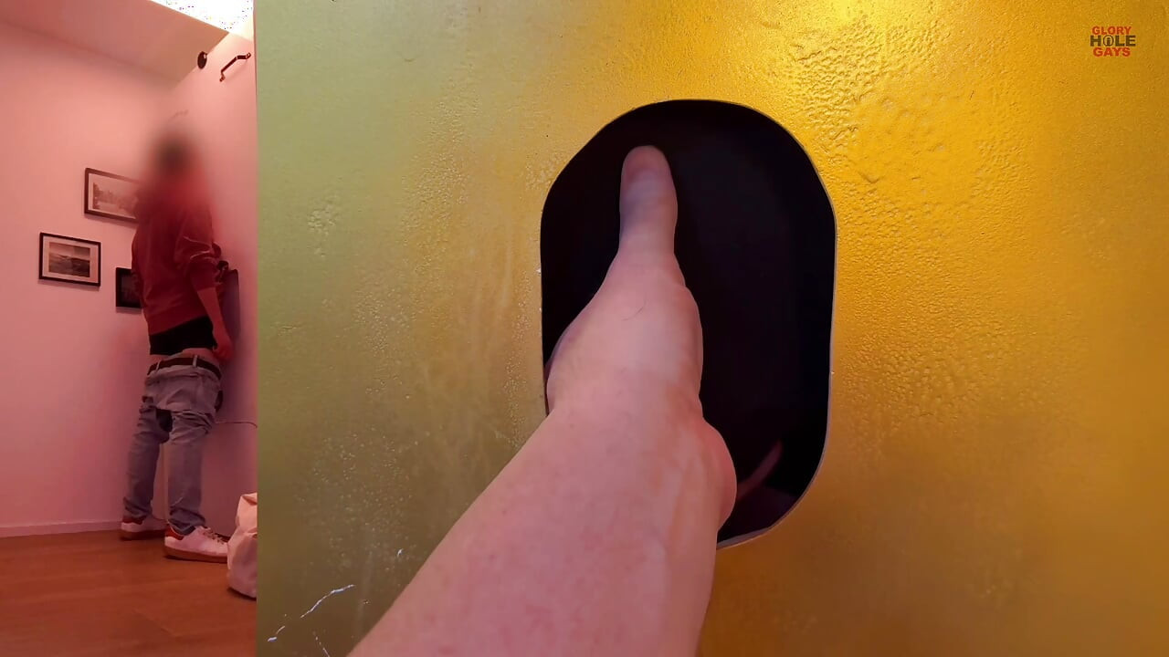 Cum biscuit at gloryhole biscuit jerking off