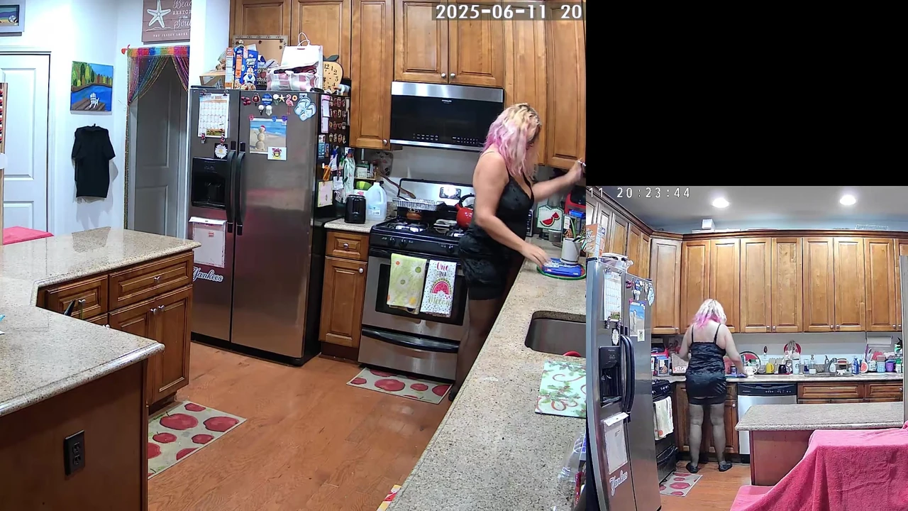 Sexy Single Mom used hard in the kitchen