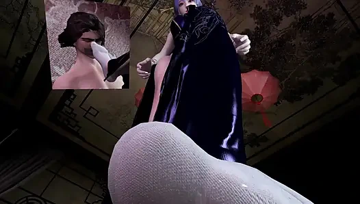 3D geiles schlampen-schätzchen betrügt mit fremdem großen schwanz