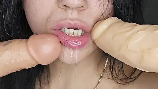 There Are Three of You, I Am Alone. Blowjob, Two Cocks, Fucked Pussy. Huge Hole. History.