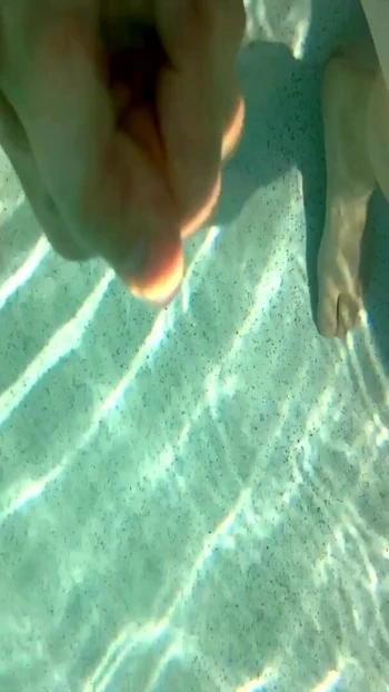 Powerful moment from "In the pool with my cock out and getting blown by the jets"