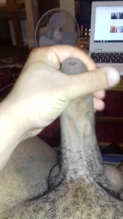 Wanking my big black cock