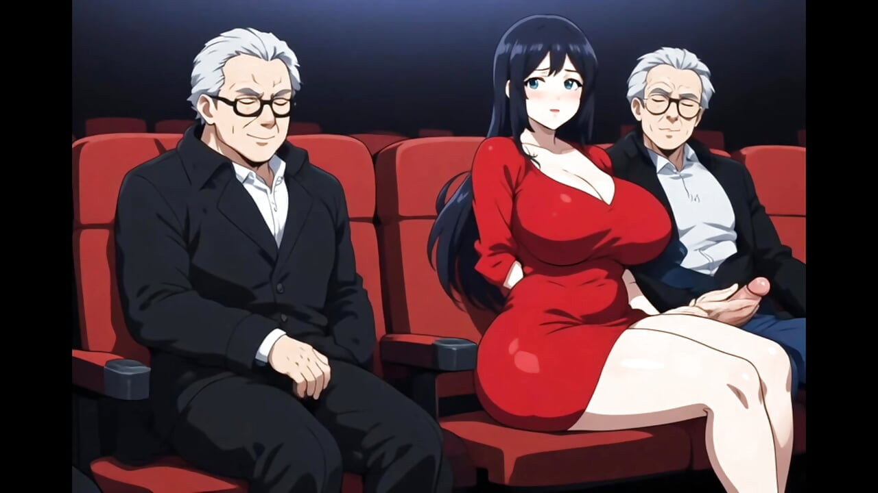 The three of them at a public movie theater.
