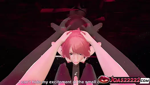 Redhead Haylee in Club 3D Animation - Mouth Irrumatio Fuck with Moans, Handjob Stroking for Big Dick, and Glory Hole