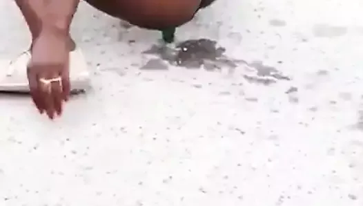 Jamaican girl fucking  with a bear bottle