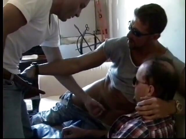 Hung officer gets sucked off by horny dudes then fucks