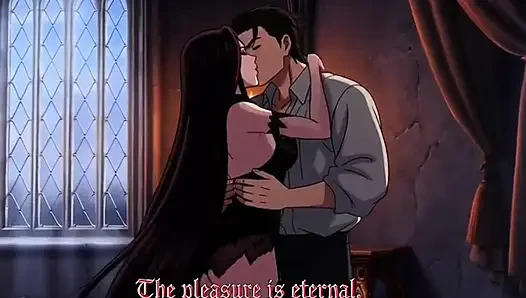 Gotik vampir kraliçesi ölümlü sevgilisini yasak ecstasy ve sonsuz ısırık içine baştan çıkarıyor